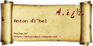 Anton Ábel névjegykártya